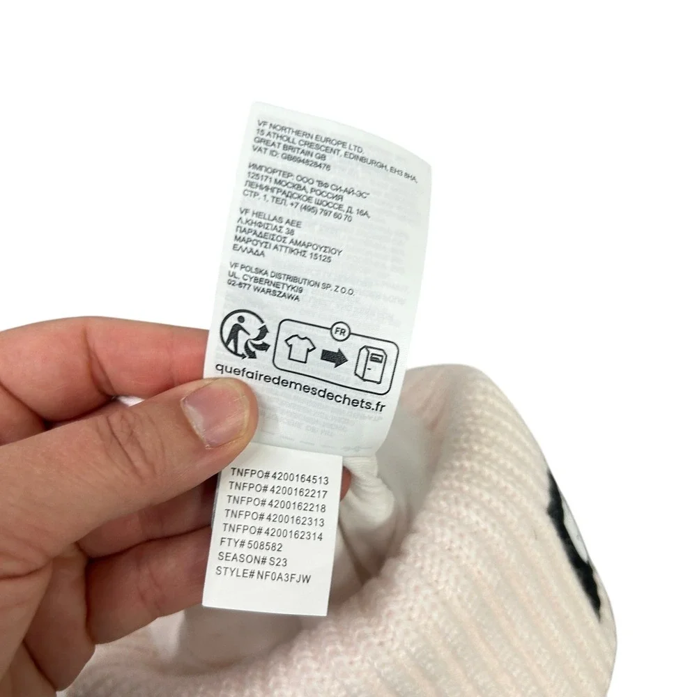 The North Face Beanie Hat One Size Pink Rib Knit Cuffed‎ Logo Gorpcore Outdoor